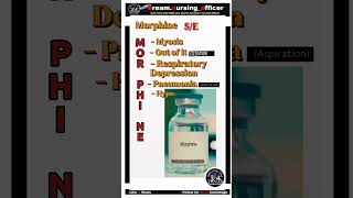 #Morphine #Side #effects #DNO #dream.nursing_officer #shorts #medical #nursing #drugs #sideeffects