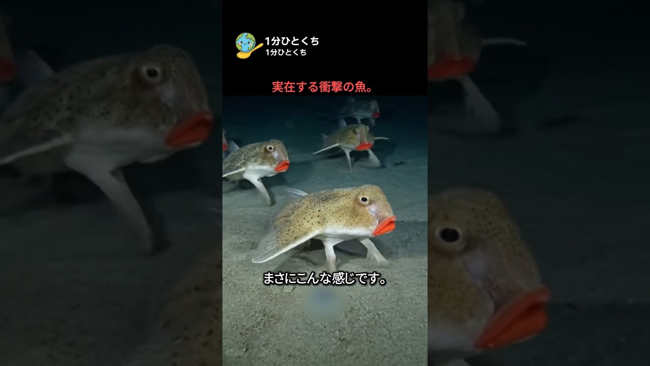 口紅を塗った歩く魚。
