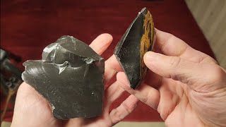 1362 - Rock Challenge - Flintknapping Low Quality Black Butter Obsidian.