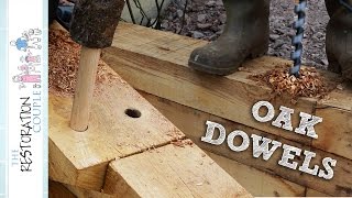 Joining Timber Sleepers with Oak Dowels | TRC Garden