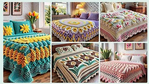 Stunning and stylish crochet bedsheets granny square crochet bed room decorative designs ideas 
