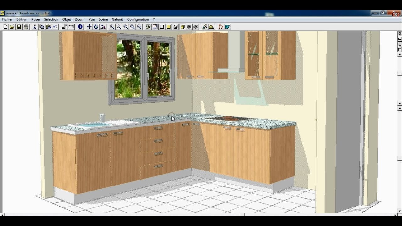 Comment dessiner une cuisine en 3D avec KitchenDRAW - YouTube
