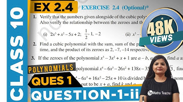 Polynomials | Chapter 2 Ex 2.4 Q - 1 (ii) | NCERT | Maths Class 10th