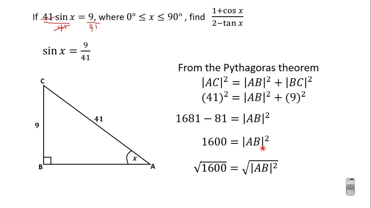 The Pythagorean Theorem And Trigonometric Ratio Formulas Finding Five