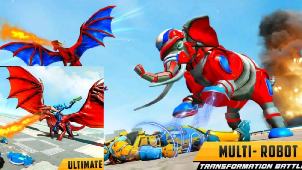 Police dragon robot Car gameplay android, iOS