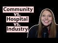 What pharmacist career path is best community hospital or industry pharmacy