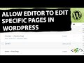 How to allow editors to only edit certain pages in wordpress