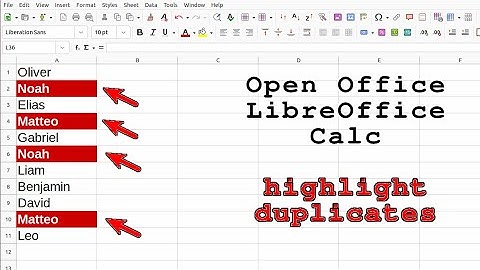 Highlight duplicates values on Open Office and LibreOffice Calc