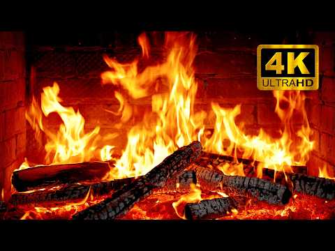 🔥 Fireplace 4K for TV (12 HOURS) • Calm Fire • Living Room Ambience