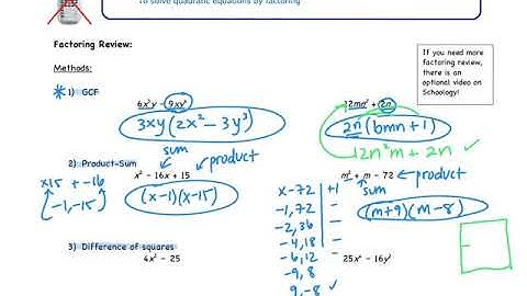 5.3: Solving Quadratic Equations by Factoring (Part 1)