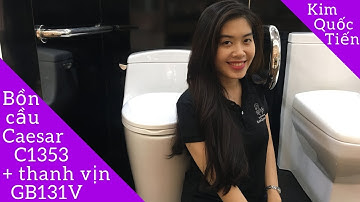 Bồn cầu Caesar C1353 + Thanh vịn Caesar GB131V