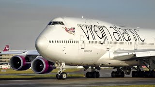 GOODBYE BOEING 747! Virgin Atlantic BOEING 747 Jumbojet THRILLING TAKE OFF from Manchester Airport