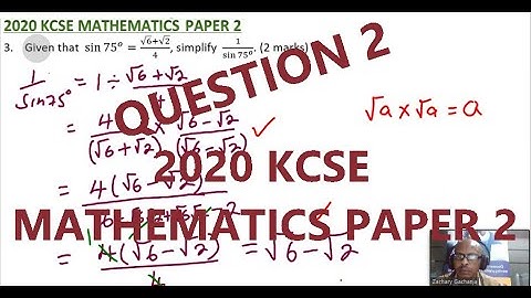 2020 KCSE MATHEMATICS PAPER 2 NO 3