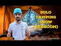 Solo snow camping in heavy air and snow  tent tea maggy  survival situation  bushcraft survival