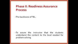 Team based learning TBL