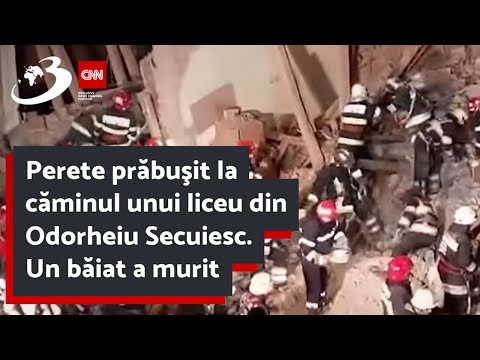 Perete prăbuşit la căminul unui liceu din Odorheiu Secuiesc. Un băiat a murit