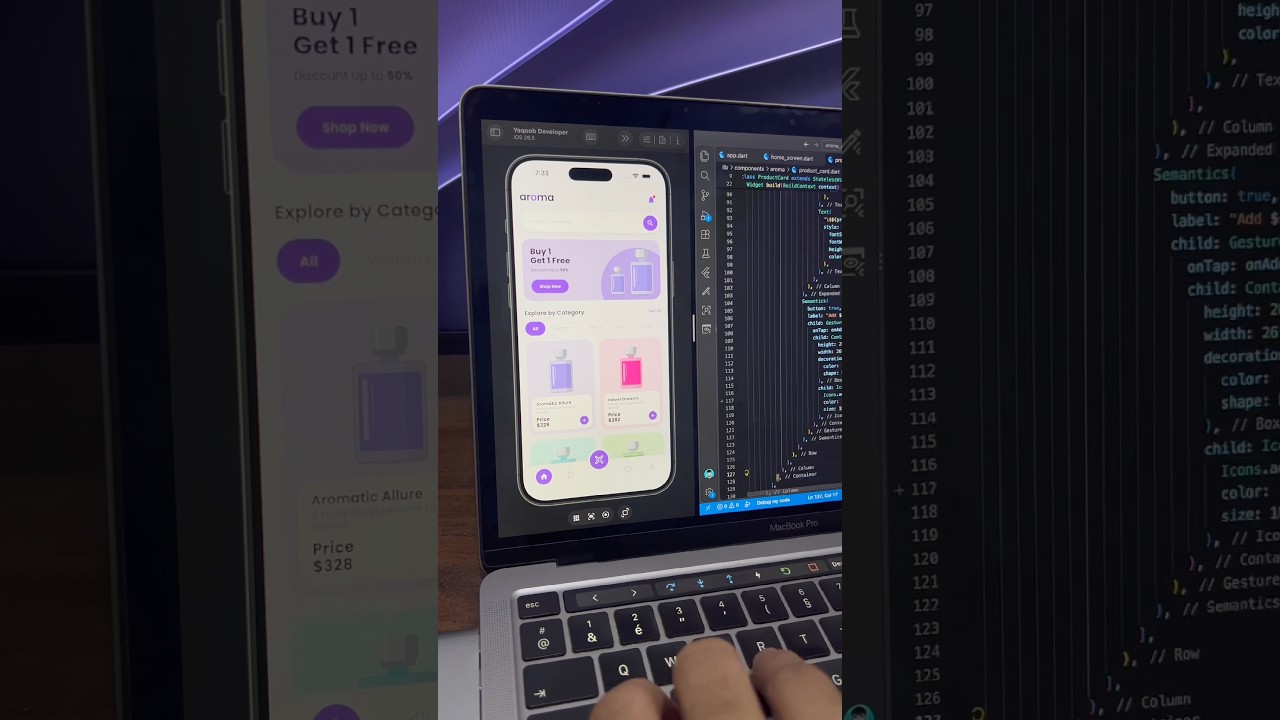 Perfume Shop App UI in Flutter (Home + Details) preview
