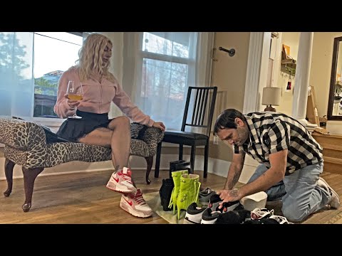 Polishing Domineering Goddess Miley’s Shoes!