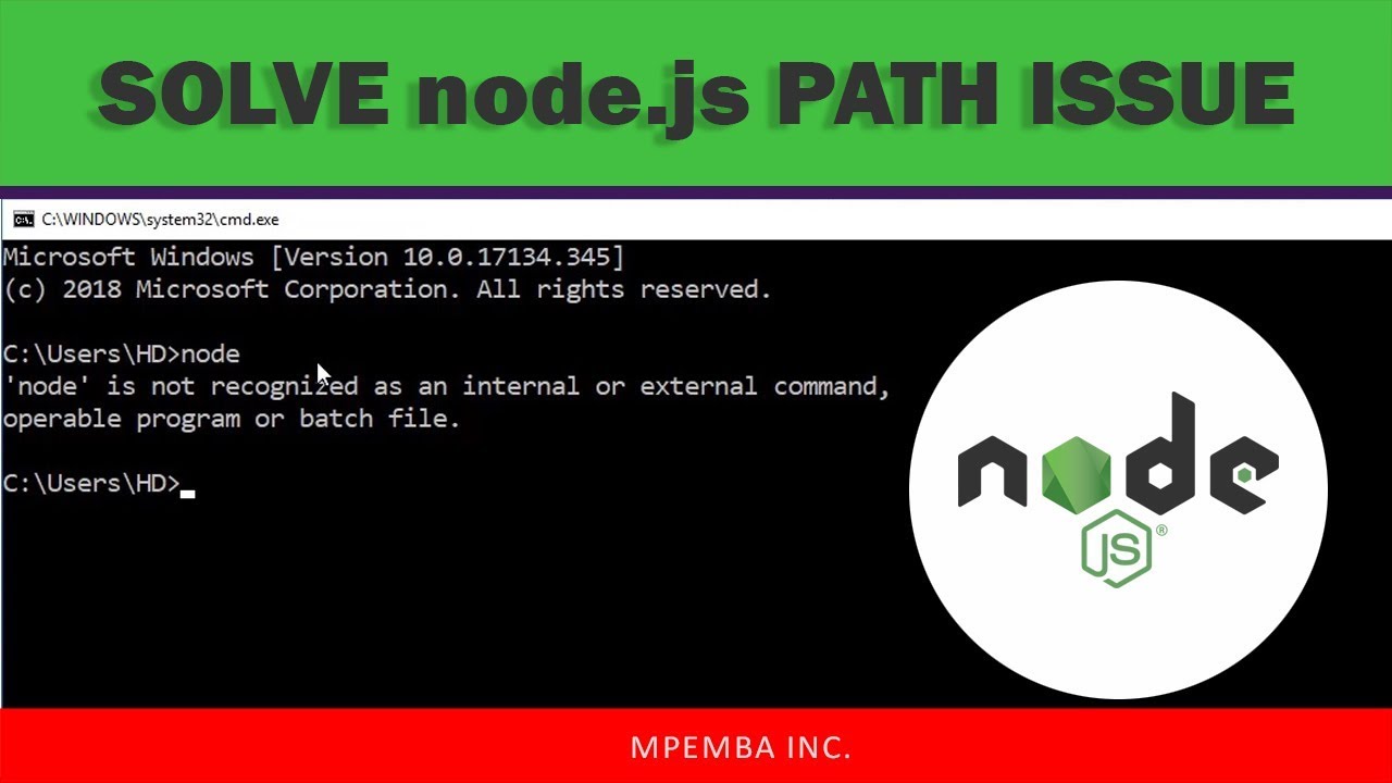 SOLVED: node is not recognized as an internal or external command Node.js - YouTube Solved: Node Is Not Recognized As An Internal Or External Command Node.Js - Youtube