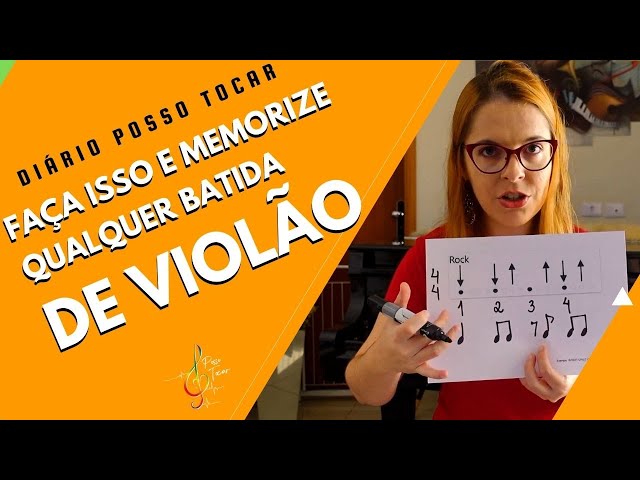 Setas que indicam a batida do ritmo no violão