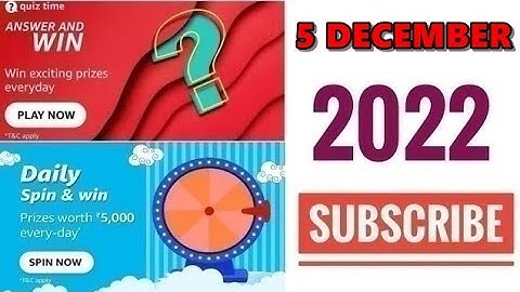 Amazon Quiz Answers Today | Amazon Quiz Today | 5 December 2022