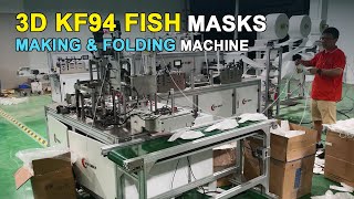3D KF94 Fish Shape Masks Making Machine with Earloop Folding Device