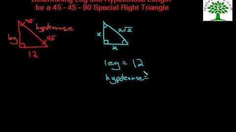 Determining Leg and Hypotenuse Length in a 45-45-90 Special Right Triangle