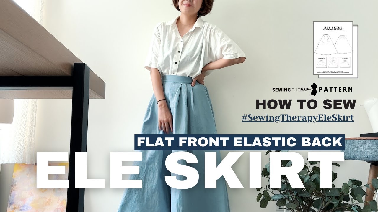 Effortless Classic Pleated Skirt - Flat Front, Elastic Back