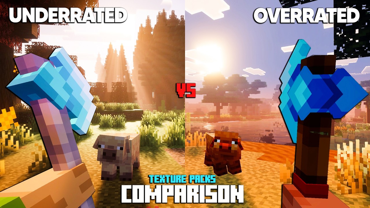 Minecraft Texture Pack Comparisson SBS COMPARISON of Texture Packs in Minecraft - YouTube