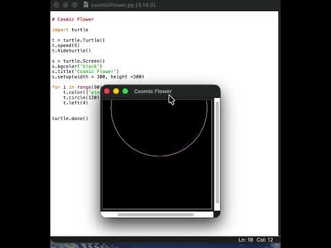 #Cosmic #Flower #python #turtle #coding #fun #satisfying