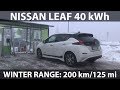 Nissan Leaf 40 kWh winter range test