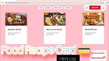 How to Make Food Recipe Card Using Html & Css || HTML|| Recipe Card || #recipe #cards