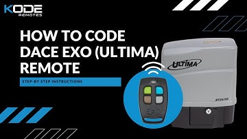 How to Code DACE EXO Remote to a DACE Ultima Gate Opener