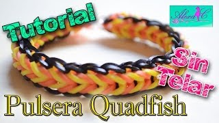 ♥ Tutorial: Pulsera QuadFish de gomitas (sin telar) ♥