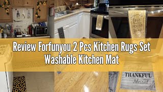 Review Forfunyou 2 Pcs Kitchen Rugs Set Washable Kitchen Mats for Floor, Home, Sink, Bathroom Cushio