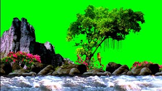 River background green screen | tree green screen | waterfall green screen
