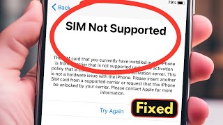How to Fix Sim not Supported iPhone | Sim Not Supported iPhone 11/12/13/14 /15 Pro Max /XR XS MAX