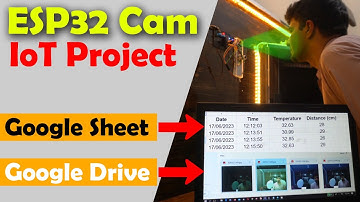 ESP32 CAM and ESP8266 with Google sheets, Google Drive, MLX90614, and Ultrasonic Sensor