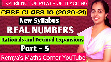 10th CBSE MATH 2020-21|RATIONAL NUMBERS|PART 5|NEW SYLLABUS|RATIONALS & THEIR DECIMAL EXPANSIONS|RMC