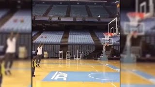 Former NBA star Rasheed Wallace nails two trick shots at same time