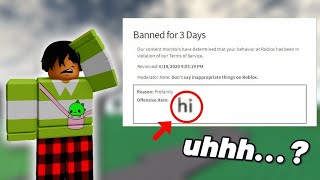The DUMBEST Roblox Bans Ever...