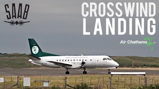 [HD] Air Chathams SAAB 340 CROSSWIND Landing | ZK-CIZ