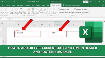 How to Add or Type Current Date and Time in Header and Footer in MS Excel | Insert Date and Time