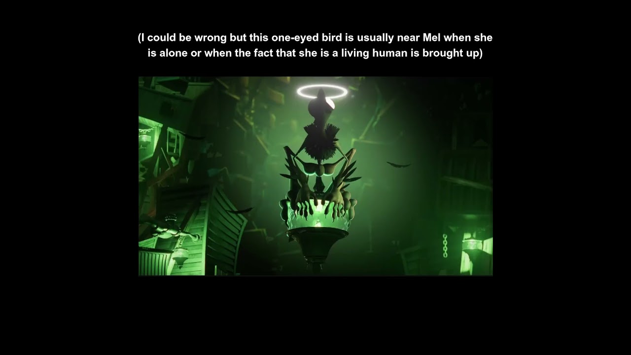 The Angel bird following Mel