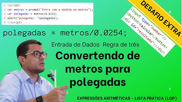 Convertendo de metros para polegadas + DESAFIO HTML