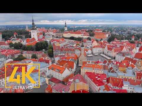 4K Tallinn Aerial View - Best Views Of Tallinn From Above - Trip To Estonia