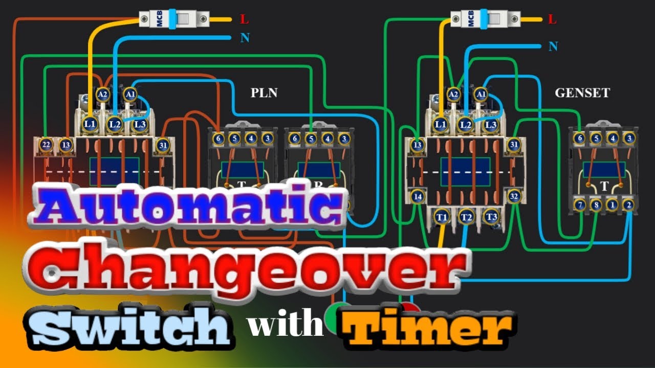 Rangkaian ATS PLN GENSET Kontaktor dan Timer | Automatic Changeover Switch
