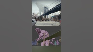 Before / After Monster VFX made in #blender #davinci