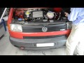 Opening the grille of a VW T4 transporter