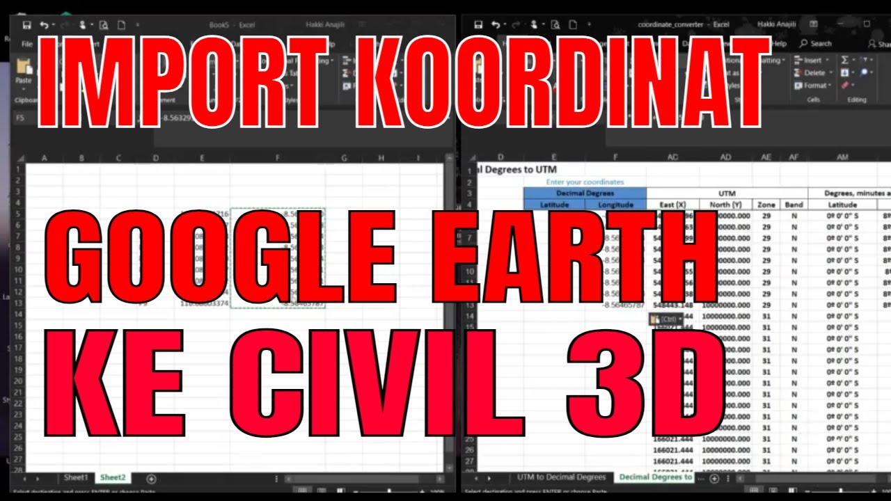 Import Data Koordinat Google Earth Ke Civil 3D - YouTube